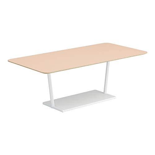 【メーカー配送・設置・組立】コクヨ ミーティングテーブル リージョン LT-RG189MLSAAF85 角形 T字脚 ミドルローテーブル 幅180×奥行90×高さ62.4cm リノリウム天板 パウダー/脚ホワイト