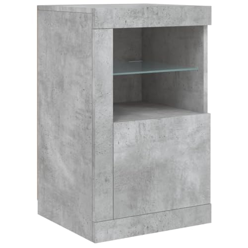 Frdhee Cupboard Cabinet Sideboard,Sideboard with LED Lights Concrete Grey 163x37x67 cm,Storage Unit Use for Living Room,Kitchen - Image 10