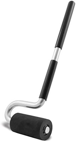 Fulton Long Handle J Roller with Thick Rubber Roller 1-1/2” in Diameter by 2-7/8” Wide For Veneers Laminate Wall Coverings and Edge Banding for Maximum Pressure Adhesion