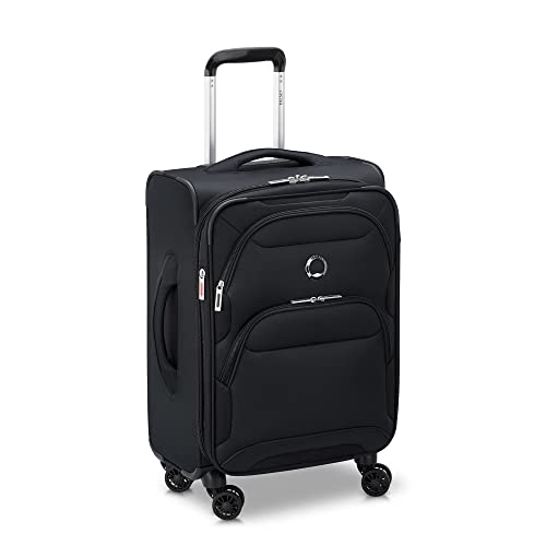Image of DELSEY PARIS Sky Max 2.0 Softside Expandable Luggage with Spinner Wheels, Black, Carry-on 21 Inch