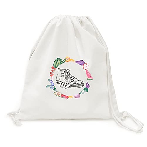 Chaussures peints à la main style sur ce sac en tissu pour légumes réutilisable