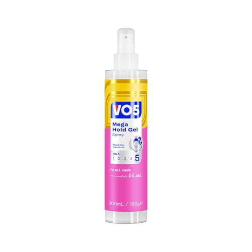 VO5 Mega Hold Gel Spray 200ml Extra Strong Hair Styling Spray for Hold & Control