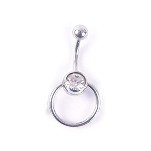 Candyboom Q01580-Vientre Anillo Acero Inoxidable Rhinestone