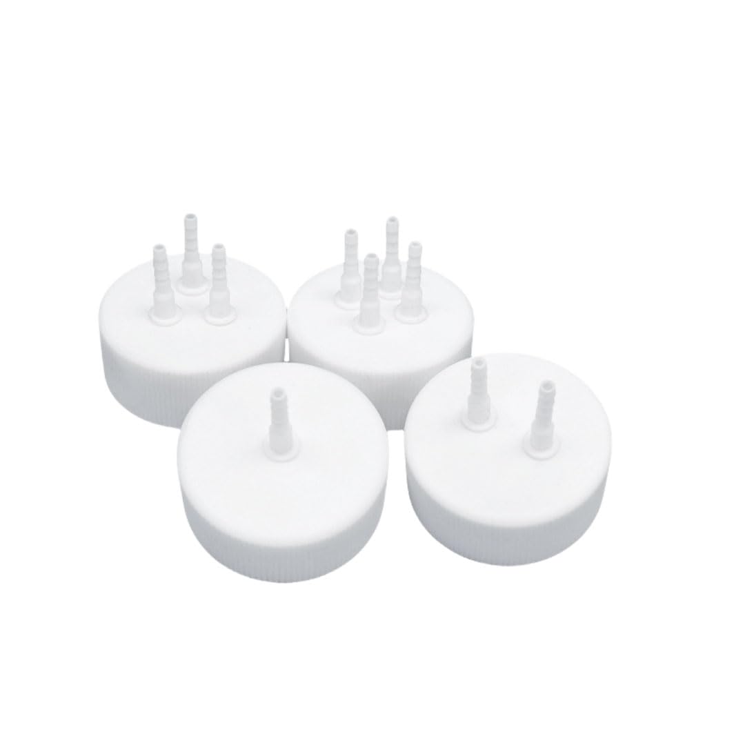 Versatile PTFE Bottle Caps with One, Two, Three, and Four Aperture Options for Laboratory and Industrial(Three Aperture)
