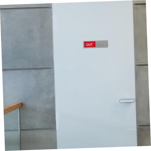 Image of Vacant Occupied Door Sign for Home & Office Silver Slider with OUT /IN Status Display for Restrooms Meeting Rooms Hospitals Easy-to-Read (6.97 * 2.04in)