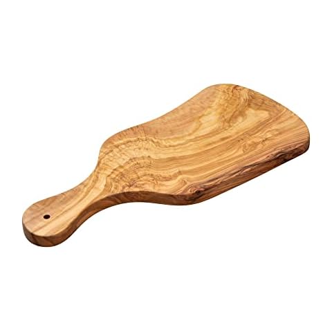 Erreke Chopping Board, Natural Olive Wood, Serve or Chop Food, Wooden Cutting Boards, Barbecue Cheese Bread, Handmade (39x17 cm aprox, with Handle) Cover