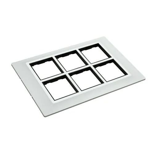 switch board cover plate, white chrome finish, durable polycarbonate frame, wall switch cover plate for home, office & commercial use (12 modular plate)