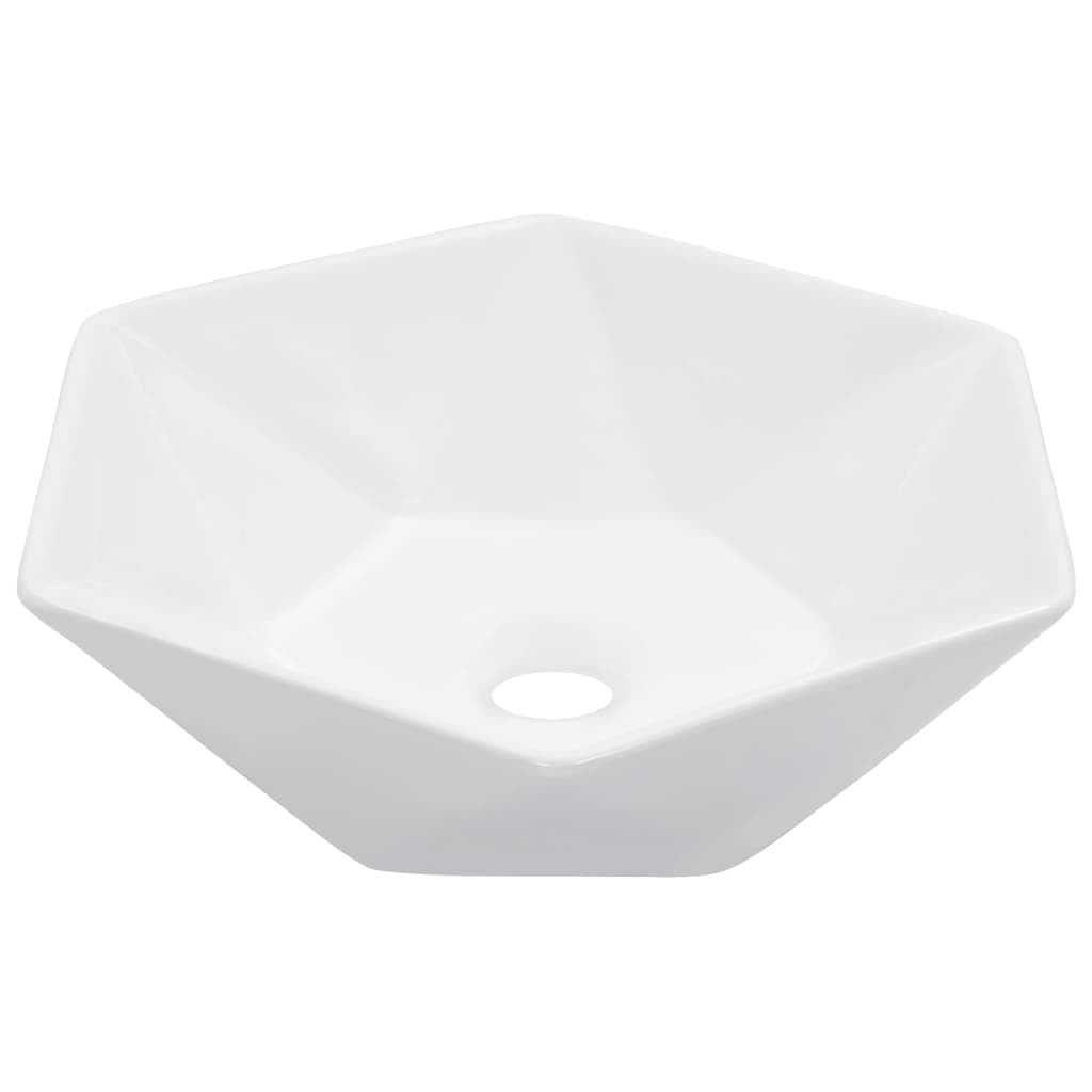 vidaXL Wash Basin Above Counter Bathroom Washroom Cloakroom Wash Bowl Sink 41x36.5x12cm Ceramic White