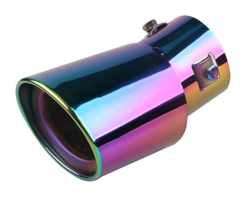 Terminali Scarico Tubi Finali Per Auto Universali Modifica In Acciaio Inossidabile Tubo Scarico Gola Coda Auto Silenziatore Coda Completamente Curvo Alla Griglia Blu