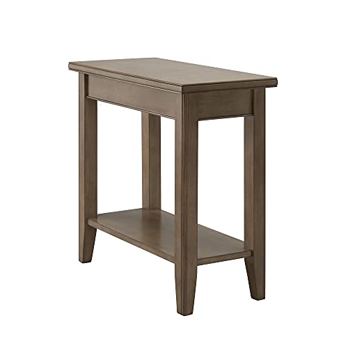 Image of Leick Home Laurent End Table, 12 inch, Smoke Gray