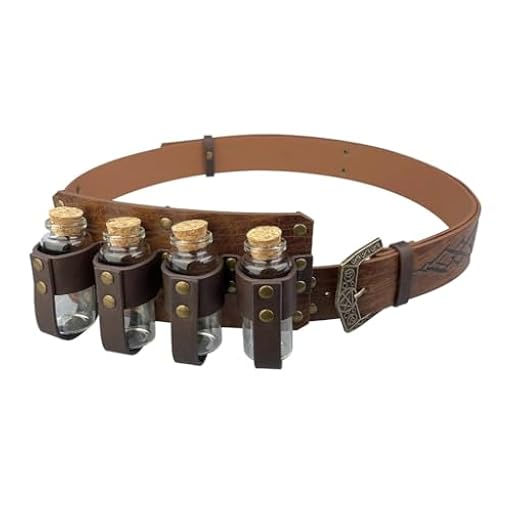 yanwuwa Cinturón de poción vintage para adultos, unisex, ajustable, de piel sintética, con patrón en relieve, para cosplay, marrón claro, M | Ya disponible en tu tienda friki favorita! En mundofriki.es! yanwuwa Cinturón de poción vintage para adultos, unisex, ajustable, de piel sintética, con patrón en relieve, para cosplay, marrón claro, M | Ya disponible en tu tienda friki favorita! En mundofriki.es!