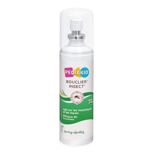PEDIAKID - Bouclier Insect'- Spray Répulsif aux Huiles Essentielles - Contre les moustiques, tiques et guêpes - Dès 3 mois - 100ml