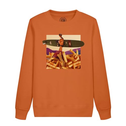 Sweat enfant surf frite une illustration artistique pour exprimer sa joie