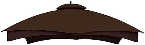 Hugline Outdoor Replacement Canopy Top Double Tier Gazebo Roof Cover for Lowe's Allen Roth 10x12 Gazebo #GF-12S004B-1 (Khaki) image 15