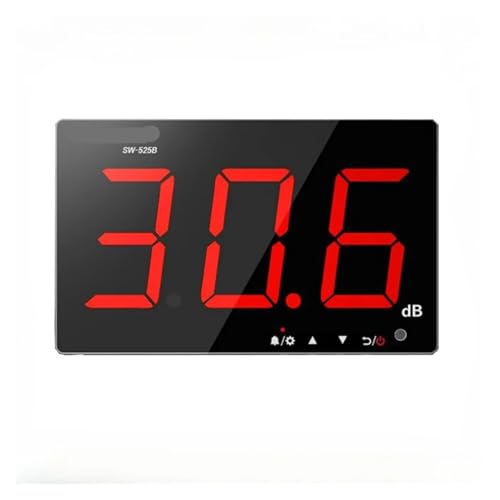 YVAAASIYC SW-525 Medidor de Nivel de Sonido Digital 30-130dB Medidor de decibelios de Ruido montado en la Pared Detector DB Decibelímetro Profesional(SW-525G)