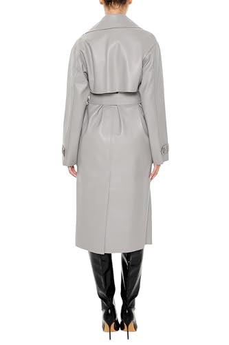 Forever 21 Women's Faux Leather Notched Trench Coat4