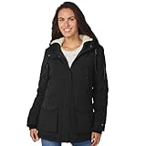 Free Country Womens Cascade Canvas Long Anorak Jacket S Black