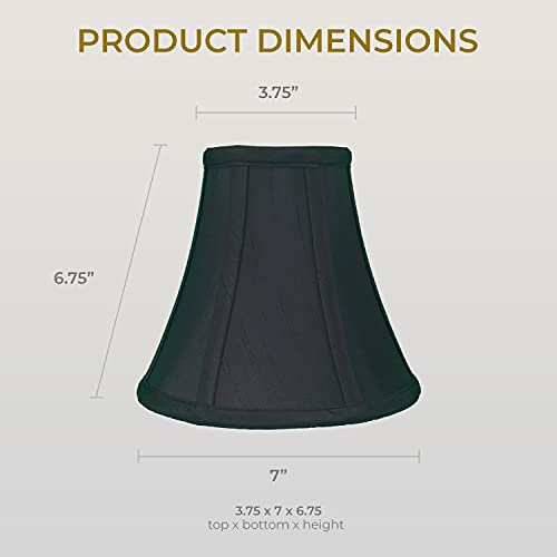 Image of Royal Designs, Inc. BSO-704RC-7BLK True Bell Basic Lamp Shade with Round Clip, 3.75 x 7 x 6.75, Black