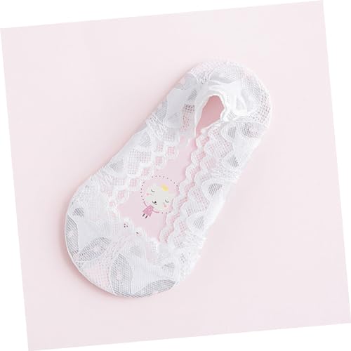 LIFKOME 3pairs Socks for Girls Ultra Low Cut Ankle Socks Cartoon Lace Slip Comfortable s - Random Color3