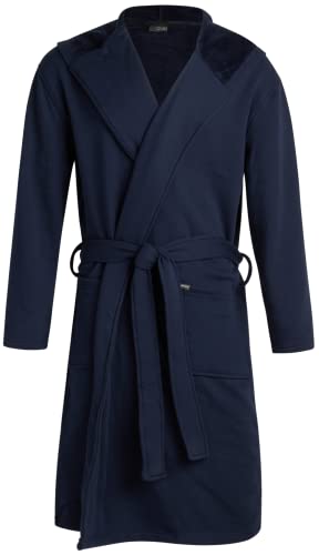 Image of Eddie Bauer Mens Robe - Luxury Fleece Bathrobe with Hood and Pockets | Soft Warm Plush Winter Bath Robe for Men