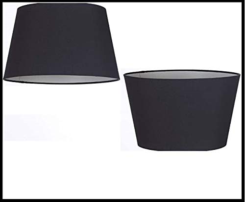 Cotton Fabric Navy Blue Hard Lined Drum Table Lamp & Ceiling Light Shade (12 Inches (30cm))