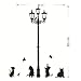 BLOUR Cartoon Katzen Vögel und Straßenlaterne Laternenpfahl Wandaufkleber Home Decoration Schulzimmer Kindergarten Home Decor Tapete