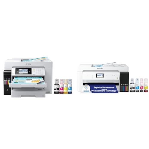 Image of Epson EcoTank Pro ET-16650 Wireless Wide-Format Color All-in-One Supertank Printer with Scanner & EcoTank ET-15000 Wireless Color All-in-One Supertank Printer with Scanner, Copier, Fax