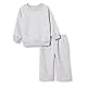 Amazon Essentials Unisex Baby Set aus Sweatshirt und Jogginghose aus French Terry, 2er-Pack, Hellgrau Meliert, 3-6 Monate