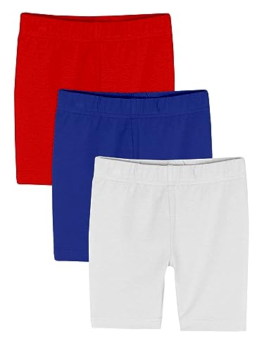 Image of KiddoPanti Girls Solid Cycling Shorts Pack of 3 | Soft & Stretchy Cotton Spandex | Comfortable Fit with Elastic Waistband | Half Tights Length Girls Inner Cycling Shorts