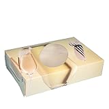 Pro DP 60 Schaukartons Partykartons Transportkartons Catering Kartons 55x37,5x8cm 2-teilig Neutralmotiv mit Sichtfenster für Partyplatten - Inkl. VerpG in D