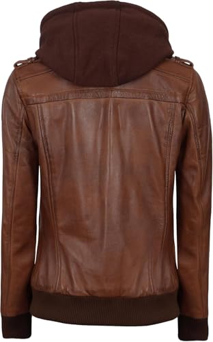 Decrum Detachable Hooded Leather Jacket Women - Real Lambskin Leather Bomber Jacket Women with Hood4