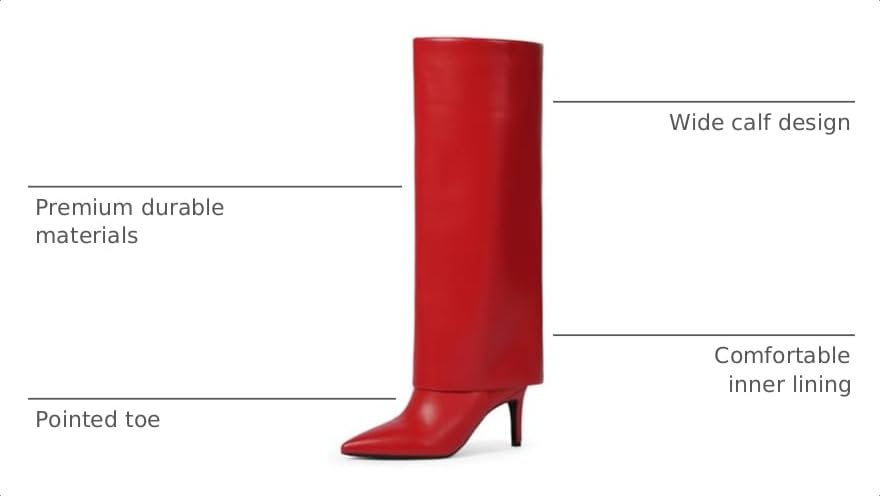 Image of VIUGJNEX Fold Over Boots for Women Fall Tall Knee High Boots