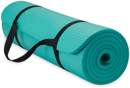 Gaiam Thick Yoga Mat, Exercise & Fitness Mat with Easy-Cinch Carr...