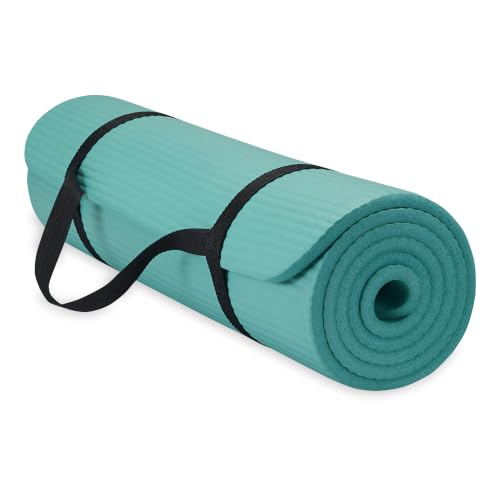 Image of Gaiam Thick Yoga Mat, Exercise & Fitness Mat with Easy-Cinch Carrying Strap