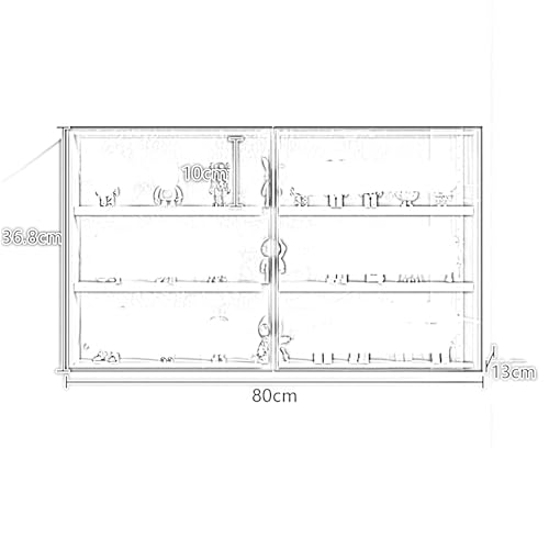 Vitrine, 37 Ebenen, Schaukasten, Figuren und Sammlerstücke, Vitrine, Wandregal, Organizer für Zuhause, Büro, Spielzimmer und Schlafzimmer, modernes Design, Schwarz – Bild 3