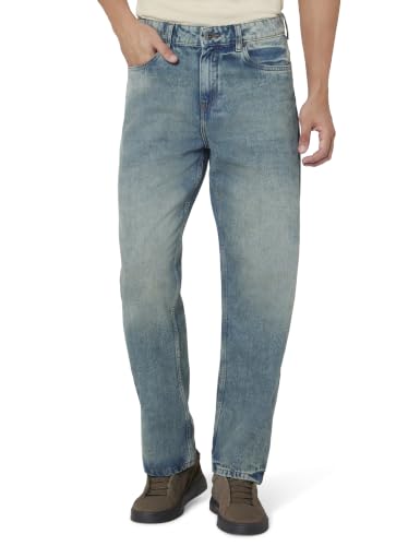 Image of Amazon Brand - Symbol Men 100% Cotton Relaxed Straight Fit Jeans | Casual Denim | Available in Plus Sizes
