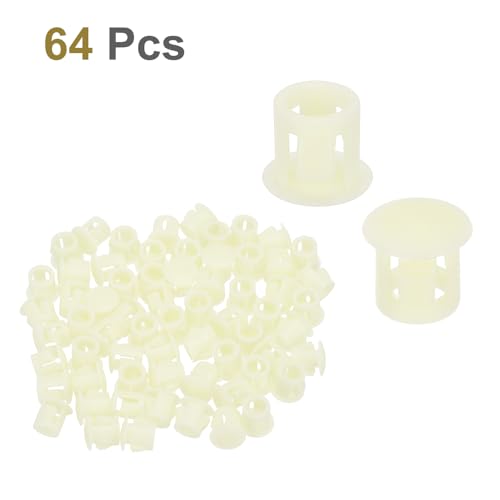 Image of MECCANIXITY 64PCS 7mm(9 /32 inch) Cream White Plastic Hole Plugs, Flush Type Panel Hole Plugs Insert End Caps for Locking Hole Tubes Furniture Cabinet