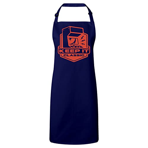 Tablier de cuisine bleu marine pour vos soirées barbecue et sessions cuisine rétro gaming