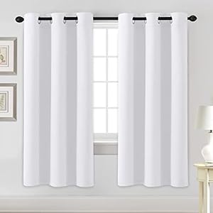 H.VERSAILTEX White Curtains for Bedroom Thermal Insulated Room Darkening Living Room Curtains Grommet Privacy Protection Window Curtain Panels/Drapes for Nursery, 2 Panels, 42x72 Inches, Pur