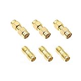 JZK 6 Pezzi Adattatore coassiale SMA, connettore RP-SMA maschio-maschio, femmina-femmina placcato in oro, adattatore coassiale RF SMA per cavo di estensione Wi-Fi/antenna/radio