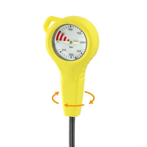 Manomètre de plongée jaune phosphorescent pour explorations sous-marines - 2