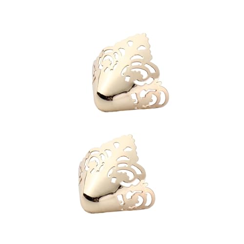 Generic 2 Pieces Metal Shoe Pointed Protector High Cap Accessories Shoe Tips Cap, Gold