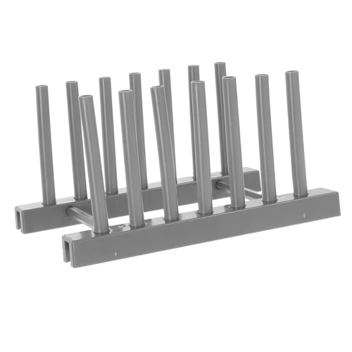 OUNONA Plastic Dish Drying Rack Grey Cover Lid Holder Dish Drainer Space Saving Kitchen Organizer for Plates Pot Covers Easy Assembly Elegant Design