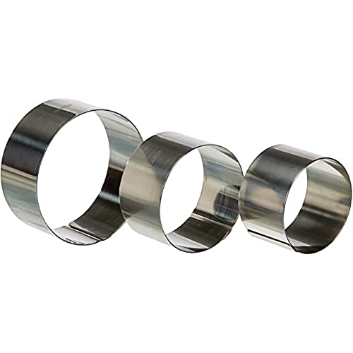 Ibili Set Aros INOX Red 7x4,5+8x4,5+10x4,5 CM, Acero Inoxidable, Plata, 21 x 13 x 5 cm, 3