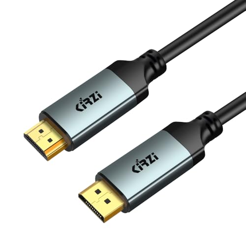 Kirzi 4K DisplayPort to HDMI,50ft Uni-Directional DP (Source) to HDMI (Display) 1.4 Cable, 4K@30Hz, 2K@60Hz, 1080P Full HD,for DellMonitor, Projector (Grey) (50ft)