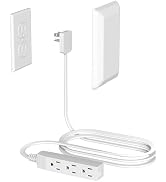 Flat Plug Power Strip Surge Protector, 3 AC Outlets, Ultra Thin Extension Cord, Multi Plug Outlet...