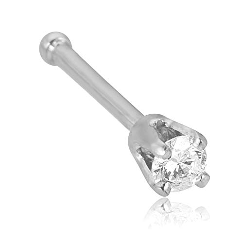 Image of AVORA 14K Gold Simulated Diamond CZ Nose Ring Stud - 1.5mm,2mm and 3mm (20 Gauge)