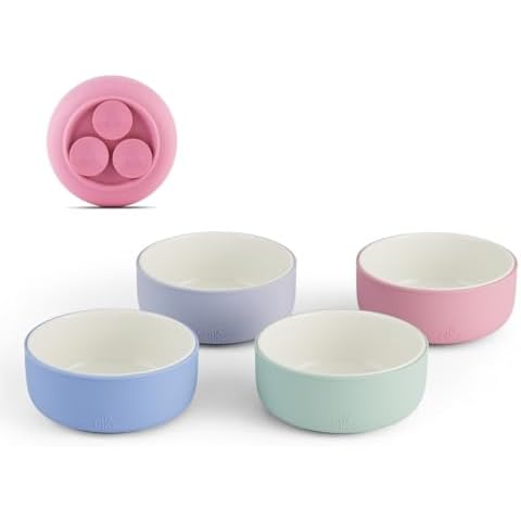 Elk and Friends Kids Porcelain Bowls with Silicone Suction Sleeve | Kids/Toddler/Baby Feeding | Microwave & Dishwasher Safe | Non slip | Cereal/Soup/Snack Dishes & Dinnerware Cover
