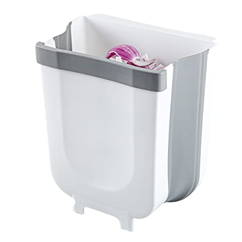Caneca de basura plegable rectangular gris 9 litros miniatura 1