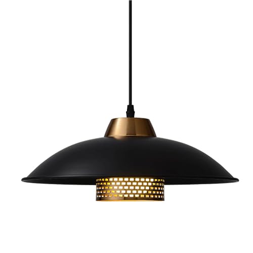 Abat-jour de lampe a suspension forme chapeau en fer forge retro industriel E27
